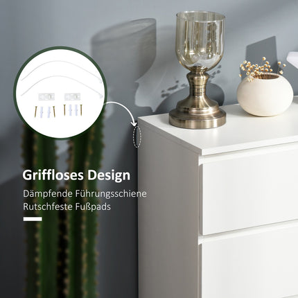 White dresser - Sideboard with 4 drawers with anti-tip