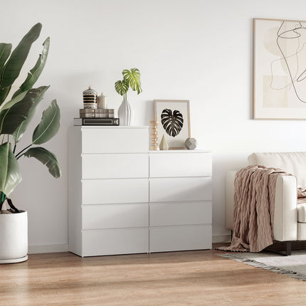 White dresser - Sideboard with 4 drawers with anti-tip