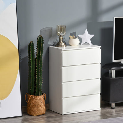 White dresser - Sideboard with 4 drawers with anti-tip