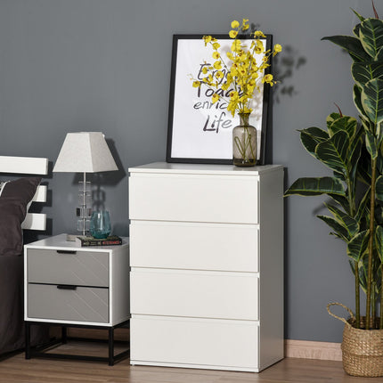 White dresser - Sideboard with 4 drawers with anti-tip