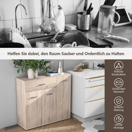 Kommode mit 2 Türen, Schublade, 90 x 29 x 82 cm