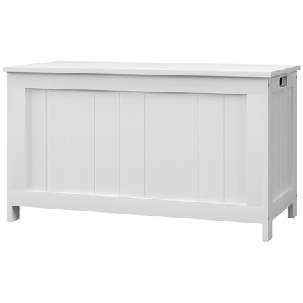 Weiße Aufbewahrungsbox mit Deckel und Griff – 81x40x46 cm