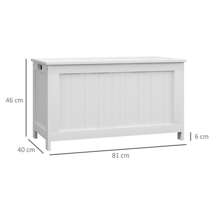 Weiße Aufbewahrungsbox mit Deckel und Griff – 81x40x46 cm