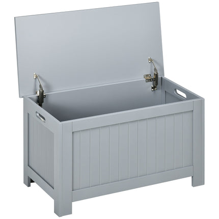 Truhe vielseitige Aufbewahrungsbox - Holz, grau, 81x40x46 cm