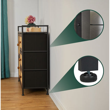 Commode met 5 laden in rotanlook