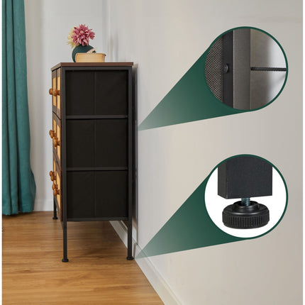Kommode mit 6 Schubladen im Rattan-Stil