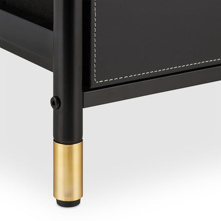 Kommode, 5 Fächer, Schwarz und Gold