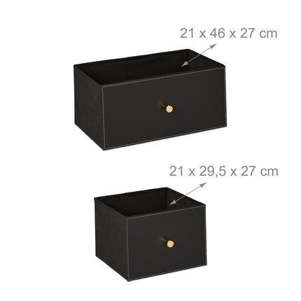 Kommode, 5 Fächer, Schwarz und Gold