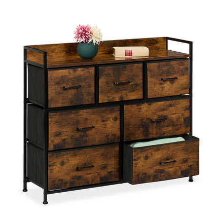 Chest of Drawers with 7 Fabric Storage Bins