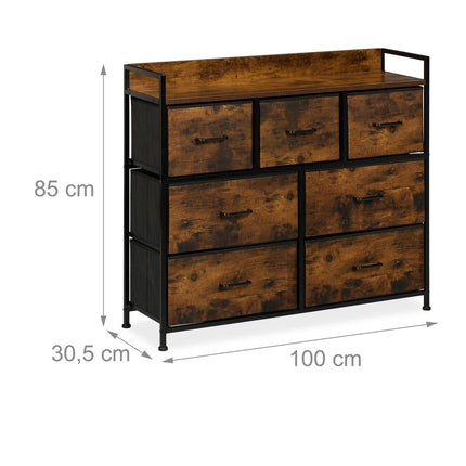 Chest of Drawers with 7 Fabric Storage Bins