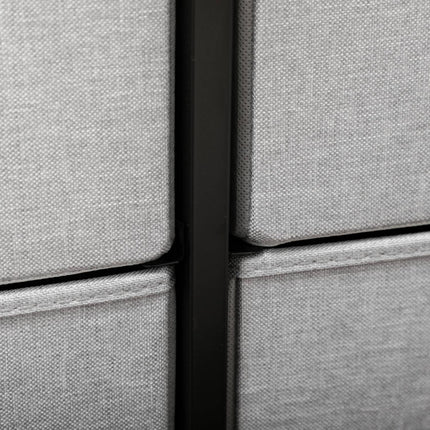 Gray sideboard with 8 fabric drawers and worktop