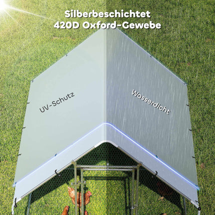 Hühnerstall, 4-6 Hennen, verzinkter Stahl, wetterfestes Dach
