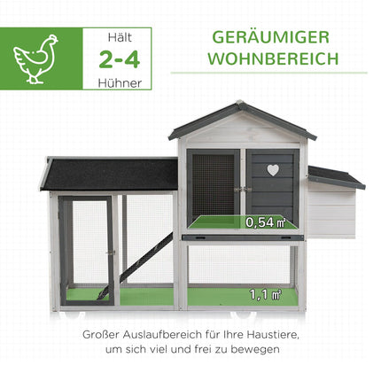Winter-proof 2-level chicken house with nesting box and ramp