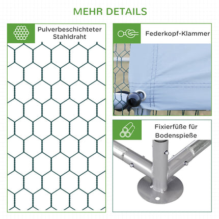 Free-range chicken house with sun protection, steel, 400x300x195 cm