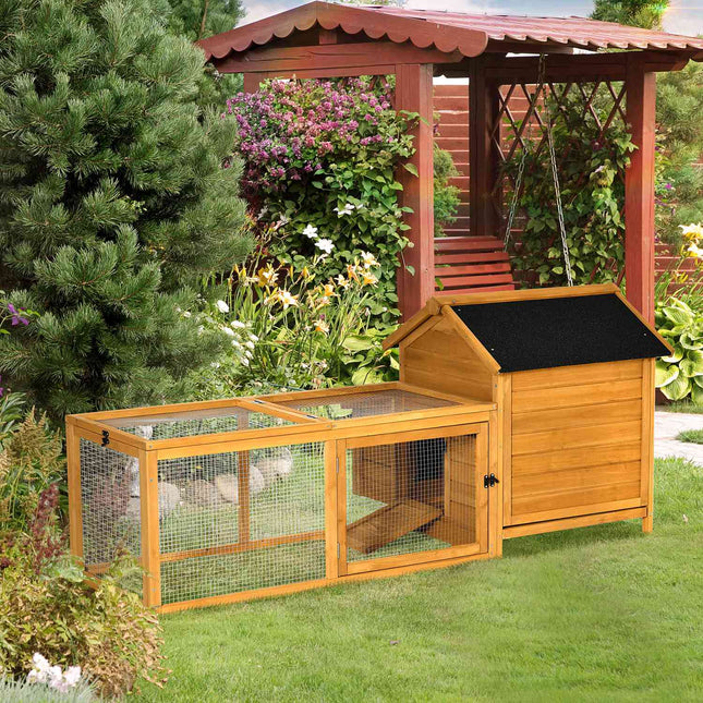 Chicken house, solid wood, 180x92x78cm with nesting box