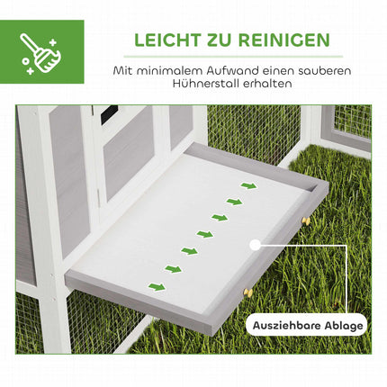 Chicken Coop with L-Shaped Design, Weatherproof Wood