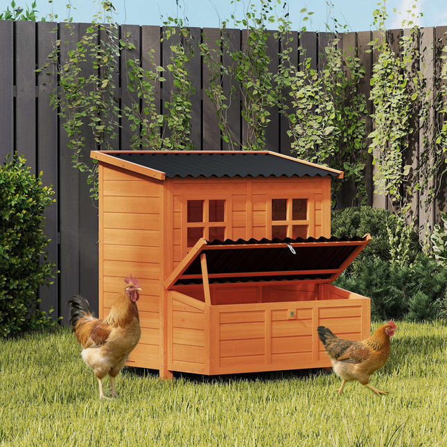 Hühnerstall mit Legenest, wasserdichtem Dach, 4-6 Hühner