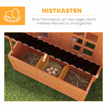 Chicken Coop with Nesting Box, Waterproof Roof, 4-6 Hens
