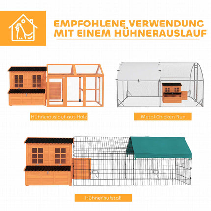 Chicken Coop with Nesting Box, Waterproof Roof, 4-6 Hens