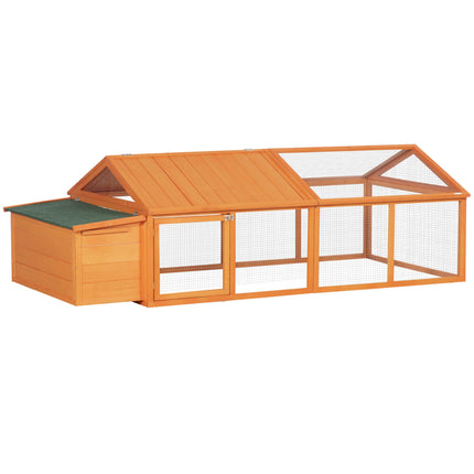 Chicken Coop with Run, 240 x 112.5 x 76 cm, Fir Wood