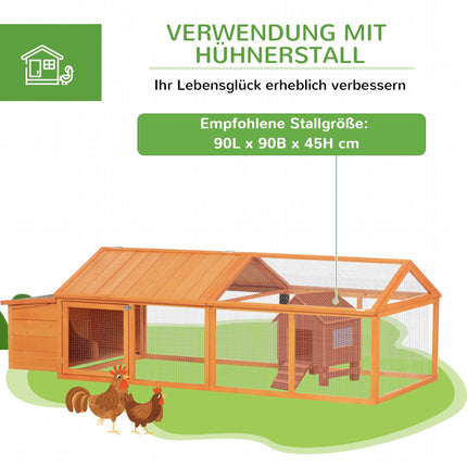 Chicken Coop with Run, 240 x 112.5 x 76 cm, Fir Wood