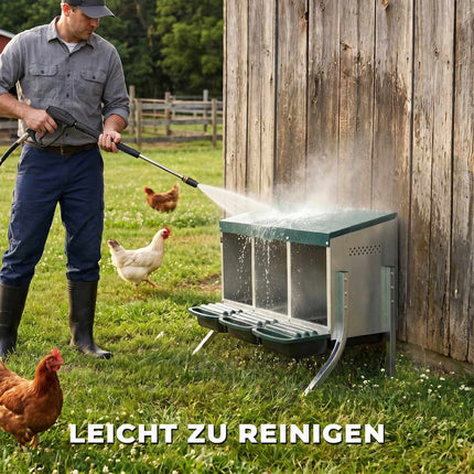 Hühner-Nistkasten mit Belüftung, 3 Fächer, Metall