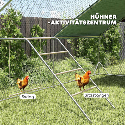 Chicken Playground with Adjustable Swing, 4 Perches, 82x150x110 cm