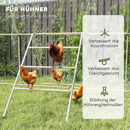 Chicken Playground with Adjustable Swing, 4 Perches, 82x150x110 cm