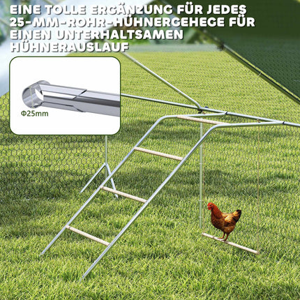 Chicken Playground with Adjustable Swing, 4 Perches, 82x150x110 cm