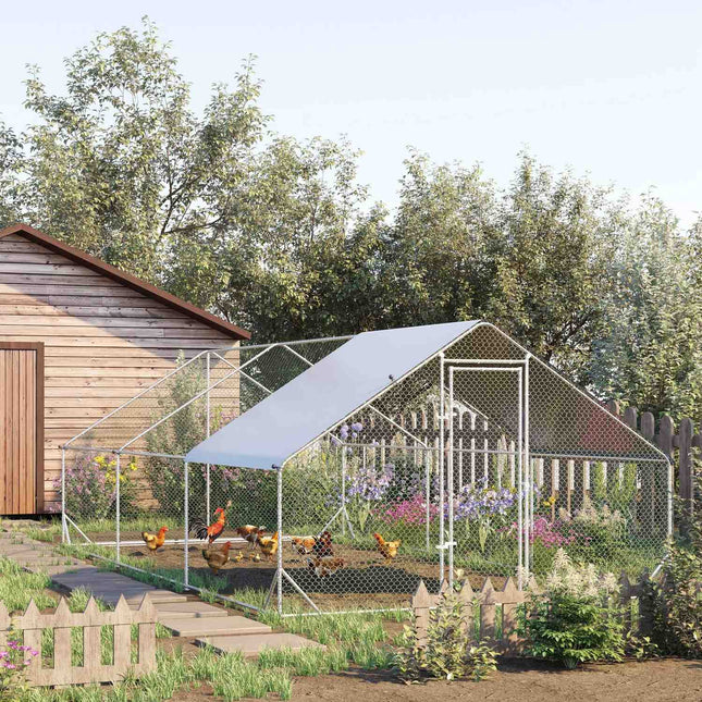 XXL-Hühnerstall für draußen, 3x6x2m, bietet Platz für 12-18 Hühner