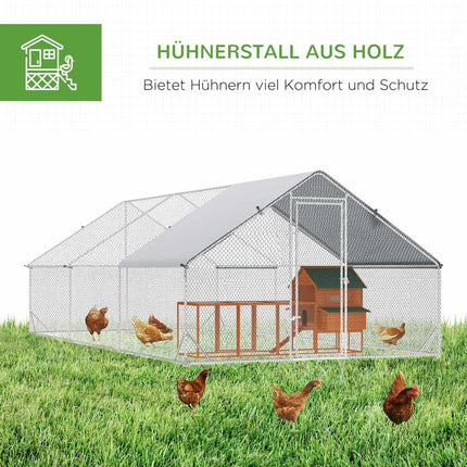 XXL-Hühnerstall für draußen, 3x6x2m, bietet Platz für 12-18 Hühner
