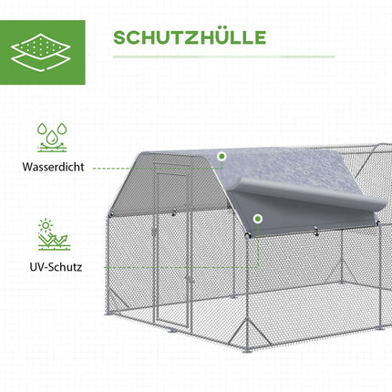 Großer Freilandhühnerstall für 10–12 Hühner mit Schiebedach