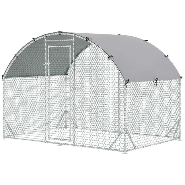 Steel chicken house with UV protection - 4-6 chickens, 280x190x197 cm
