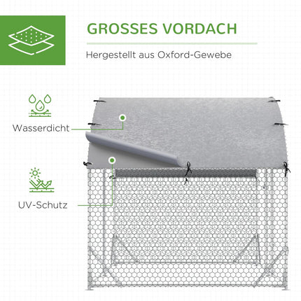 Steel chicken house with UV protection - 4-6 chickens, 280x190x197 cm