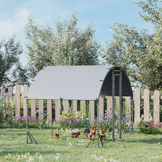 Steel chicken house with UV protection - 4-6 chickens, 280x190x197 cm
