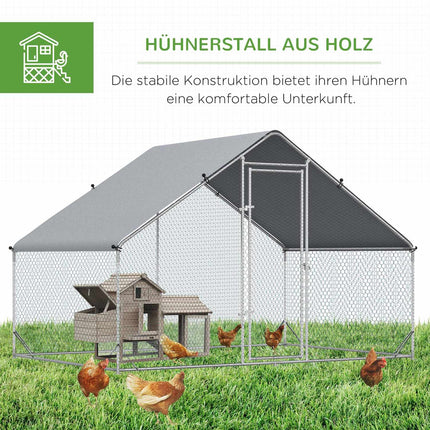 Stahlhühnerstall mit Deckel - 4-6 Hühner, 300x200x200 cm