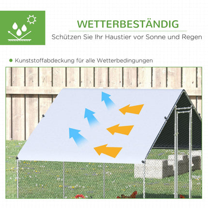 Stahlhühnerstall mit Deckel - 4-6 Hühner, 300x200x200 cm