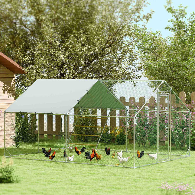 Steel chicken coop - UV protection, 300x400x195 cm, 12-18 chickens