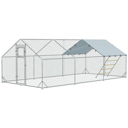 Chicken house in steel with UV protection, capacity 18-24