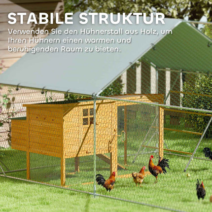 Chicken house in steel with UV protection, capacity 18-24