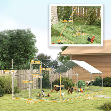 Chicken house in steel with UV protection, capacity 18-24