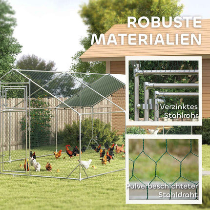 Chicken house in steel with UV protection, capacity 18-24