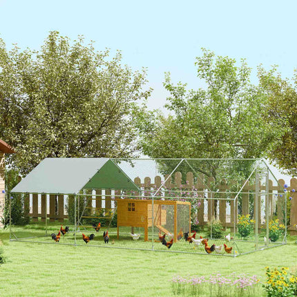 Chicken house in steel with UV protection, capacity 18-24