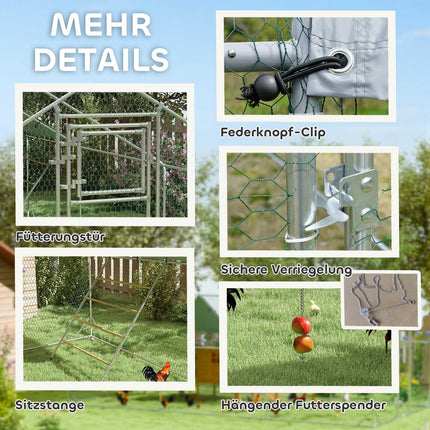 Chicken house in steel with UV protection, capacity 18-24