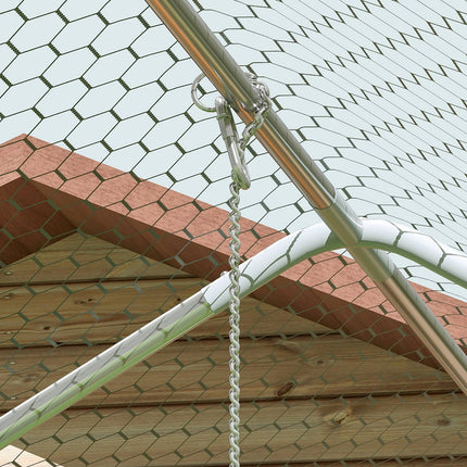 Large steel chicken house with UV protection and feeding door