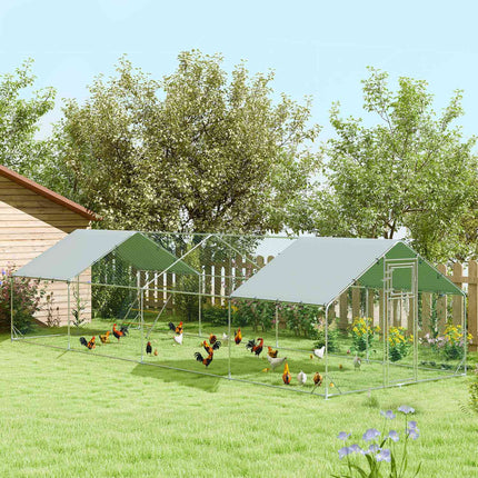 Large steel chicken house with UV protection and feeding door