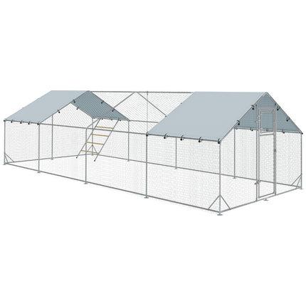 Large steel chicken house with UV protection and feeding door