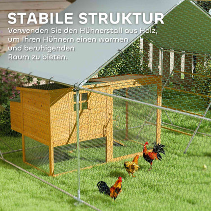 Large steel chicken house with UV protection and feeding door