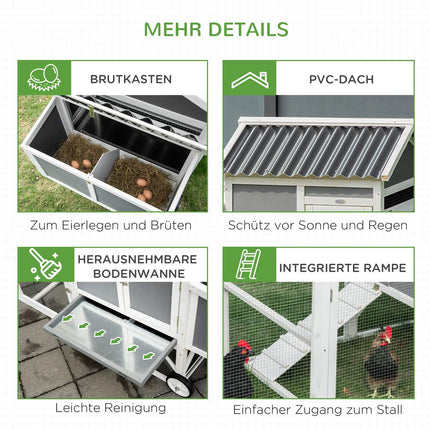 Mobile Chicken Coop - Winter hardy spruce, grey/white