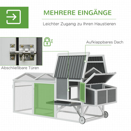 Mobile Chicken Coop - Winter hardy spruce, grey/white